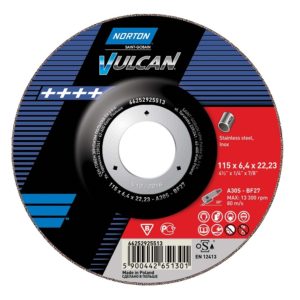 Norton Vulcan INOX Grinding Discs Type 27, A 30 S, 10/Pack