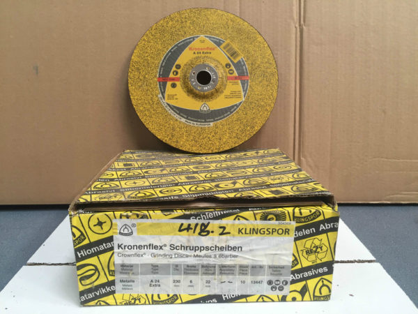 CLEARANCE - KLINGSPOR A24 EXTRA METAL GRINDING DISCS 230 X 6 X 22 PACK OF 10
