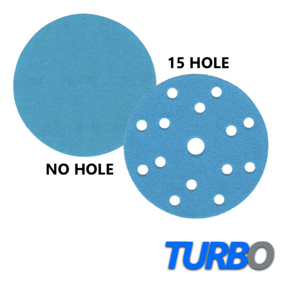 Blue Turbo Sanding Discs 6 (152mm) Dia, Velcro-Backed, 0-15 Hole copy