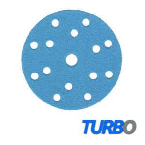Blue Turbo Sanding Discs 6" (152mm) Dia, Velcro-Backed, 15 Hole, 100/Pack