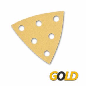 RO90-Fit Gold Triangles 88x95mm 6 Hole, Grits 40 – 120, 100/Pack