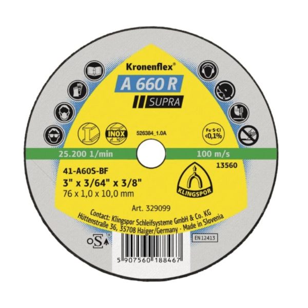 Klingspor A660R Supra Cutting-Off Discs
