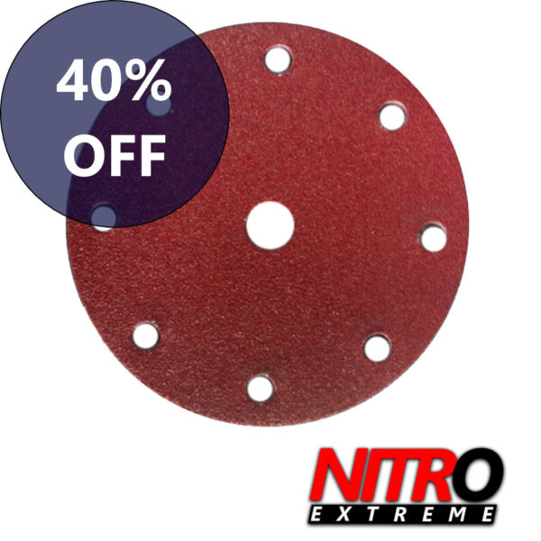 CLEARANCE – Nitro EXTREME Ceramic Discs 6″ Dia. 8+1 Hole ‘Festool-Fit’, 50/Pack
