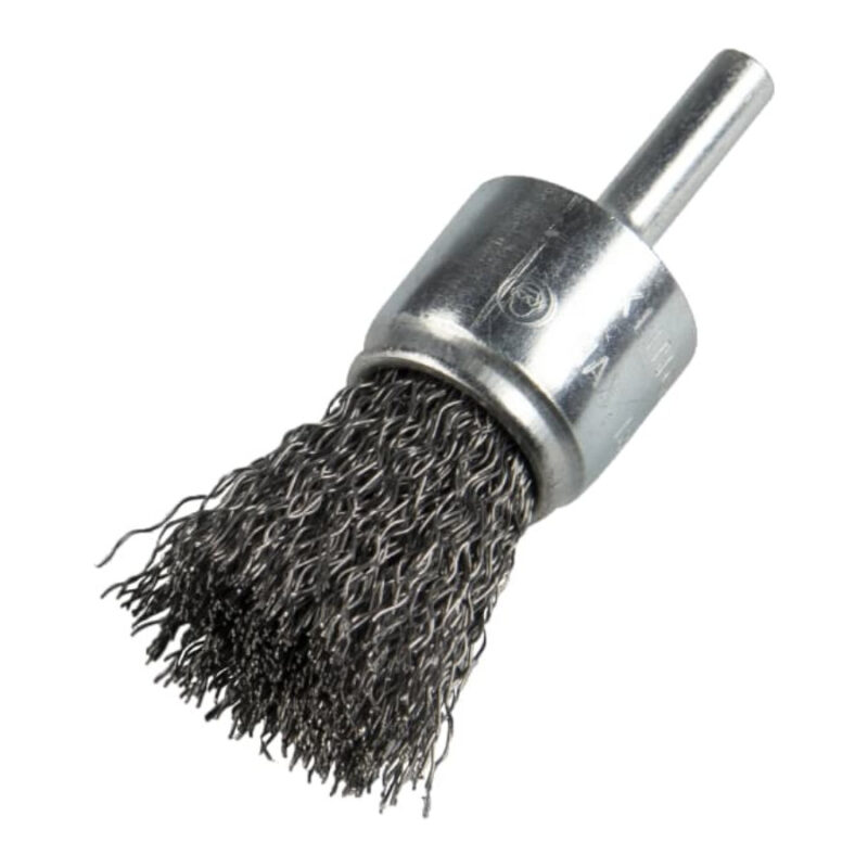 BPS 600 W End Brush with Shaft, Crimped Wire STEEL