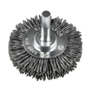 BRS 600 P Round Wheel Brush with Shaft, Polyamide Bristles Silicon Carbide