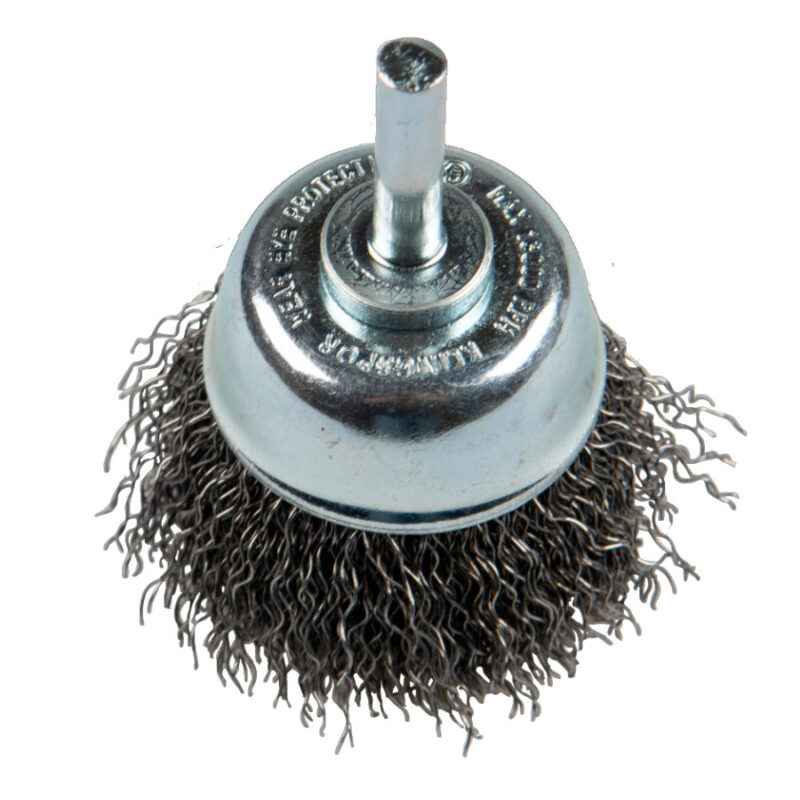 Klingspor BTS 600 W Cup Brush With Shaft, Crimped Wire STEEL