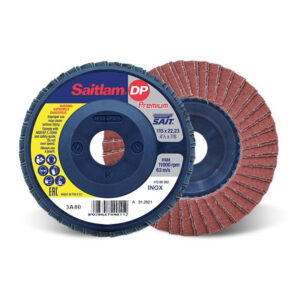 SAITLAM-DP 3A Aluminium Oxide Flat Polymer Backed Flap Discs 115x22mm