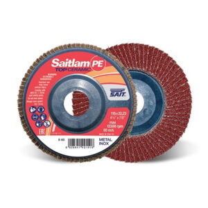 SAITLAM-PE S Ceramic Flat Polymer Backed Flap Discs 115x22mm