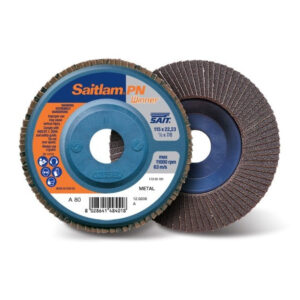 SAITLAM-PN C Silicon Carbide Flat Polymer Backed Flap Discs 115x22mm