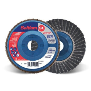 SAITLAM-SL C Silicon Carbide Flat Polymer Backed Flap Discs 115x22mm