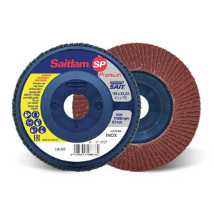 SAITLAM-SP 3A Aluminium Oxide Flat Polymer Backed Flap Discs 115x22mm