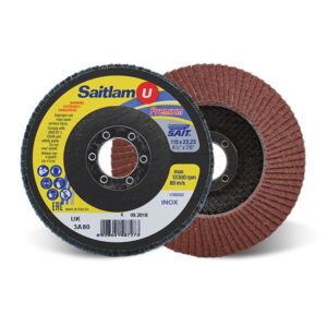 SAITLAM-UK 3A Aluminium Oxide Conical Fibreglass Backed Flap Discs