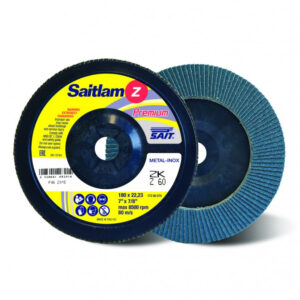 SAITLAM-ZK Z Zirconia Conical Polymer Backed Flap Discs 180x22mm