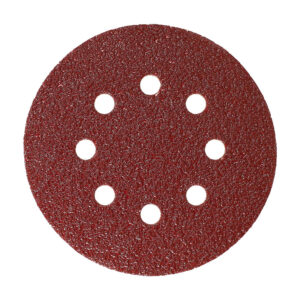 Abrasive Red Aluminium Oxide Sanding Discs 125mm 8 Holes 20