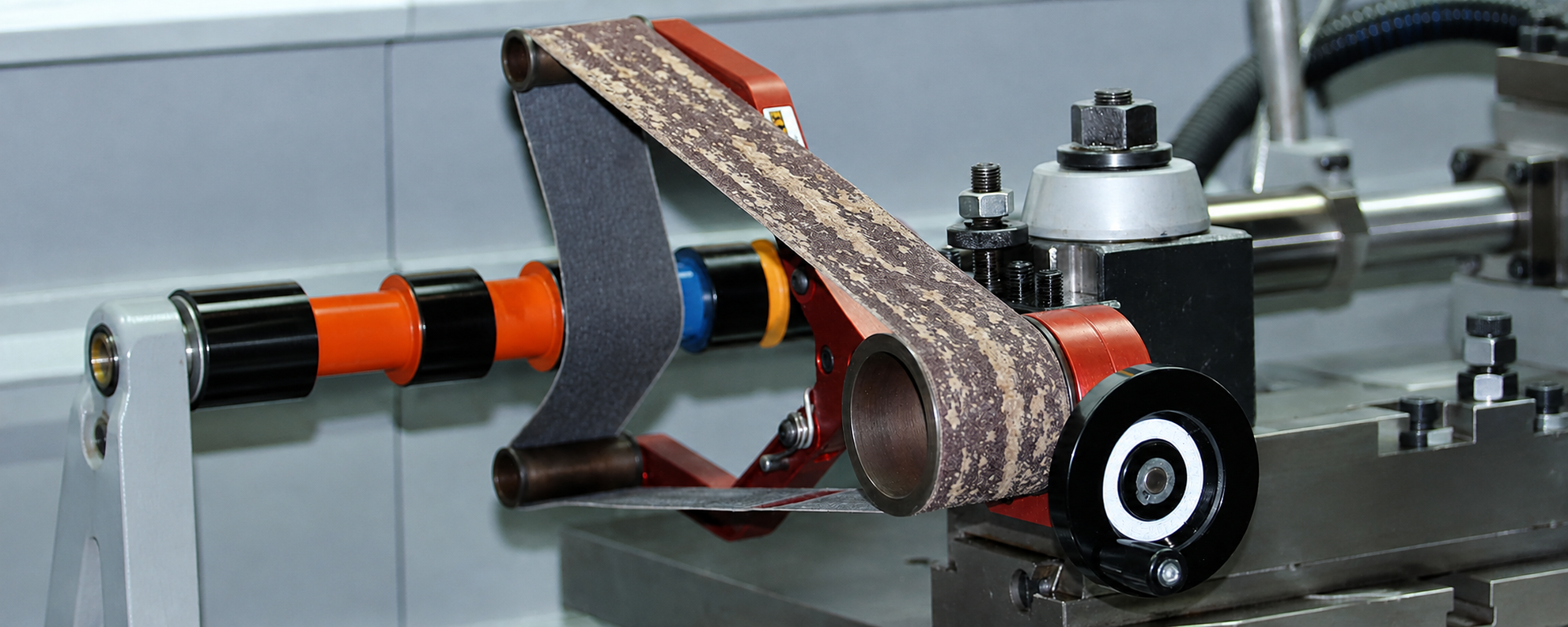 Clogged sanding belt with dust and material build-up
